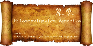 Miloszavlyevics Veronika névjegykártya